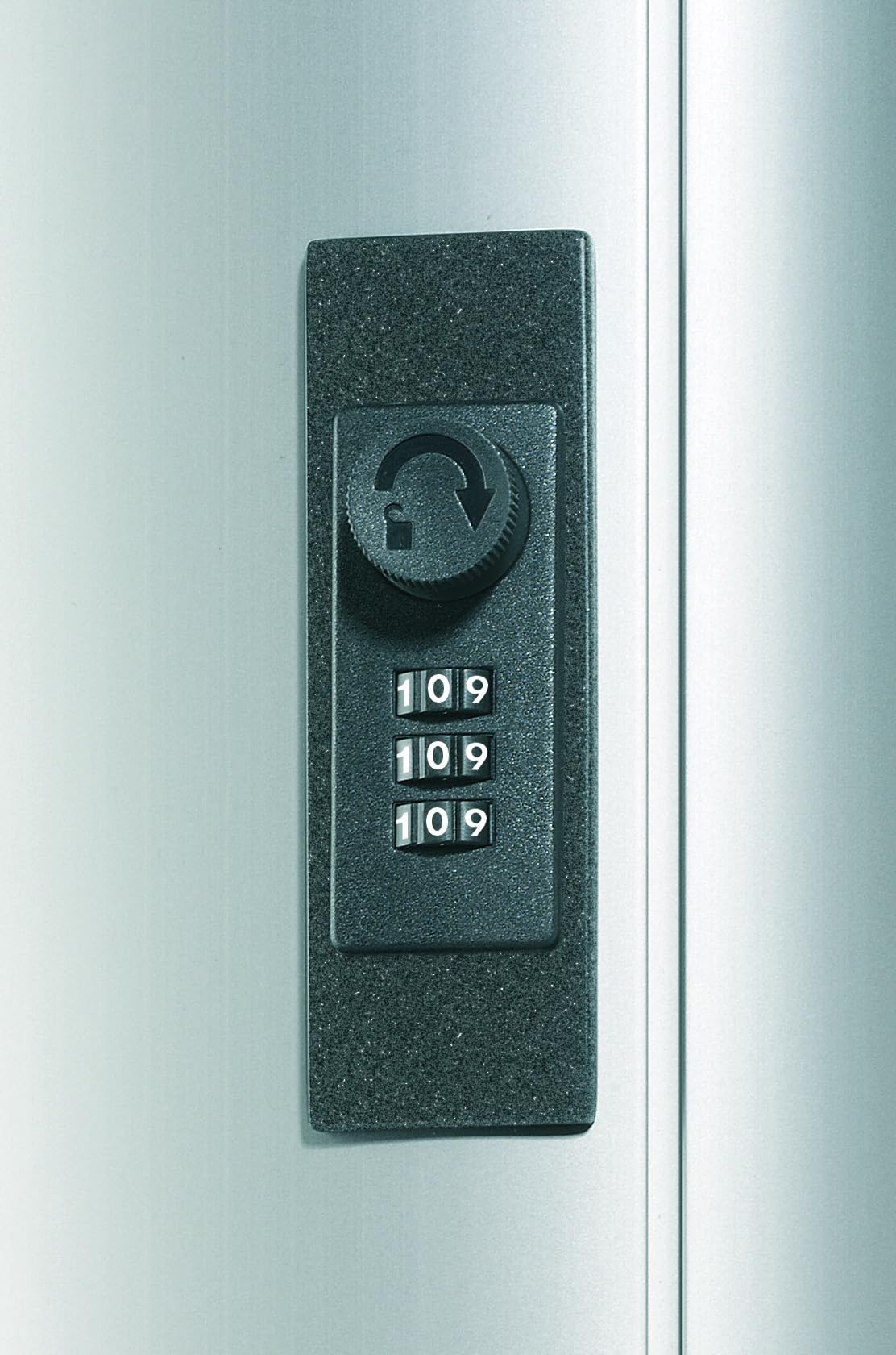 Durable Key Safe Box 72 - Wall Mounted Key Holder Cabinet with Combination Lock Holds 72 Key Clip Tags - Securely Lock Keys - Aluminum Blue Key Safe Including 6 Key Clip Tags