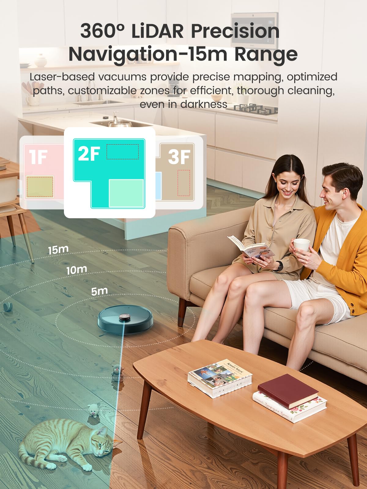 Lefant Robot Vacuum and Mop, 20000Pa Suction,90-Day Self-Emptying, Obstacle Avoidance,5200mAh Battery，Auto Mop Washing&Drying, All-in-One for Pet Hair Carpet, 5G WiFi Alexa/APP/iWatch Control, M3 Max