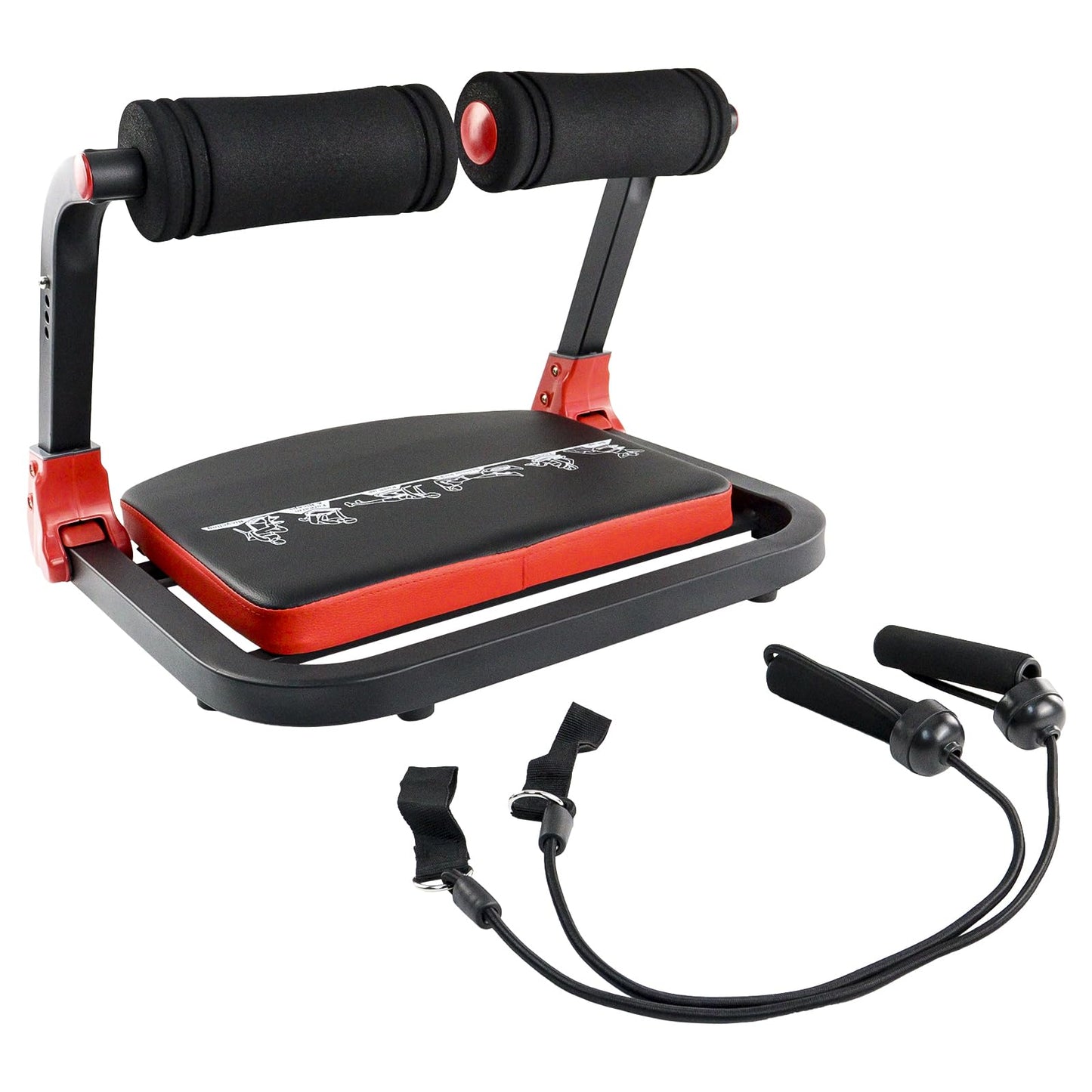 Ab Workout Equipment,Ab machine with Resistance Bands for Stomach Workout,Ab Crunch Machine Sit Up Machine with 4 Adjustable Resistance for Home Exercise,330 LBS Weight Capacity
