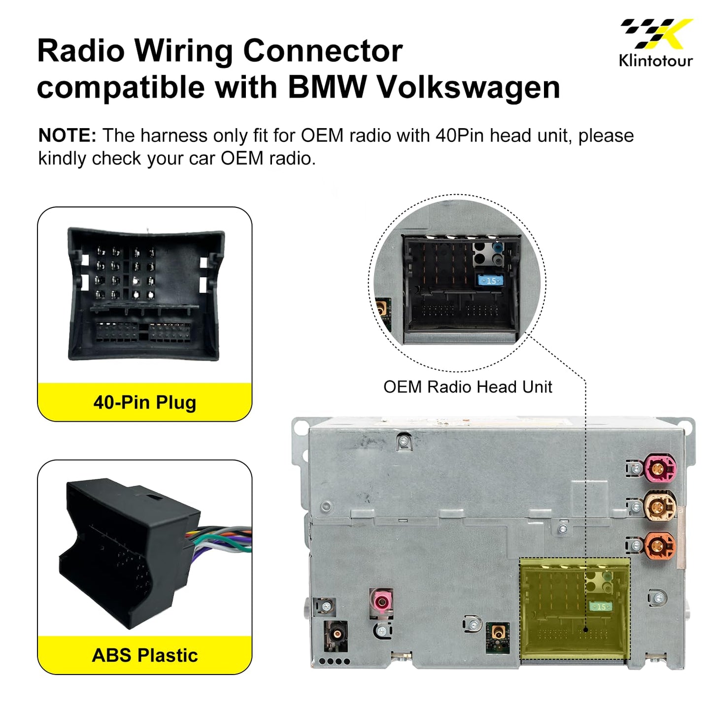 2003-2017/VM 2006-2015/BMW/Mercedes-Benz, 3 5 F-150 F-250 Aftermarket Radio Wiring Harness Compatible with Ford