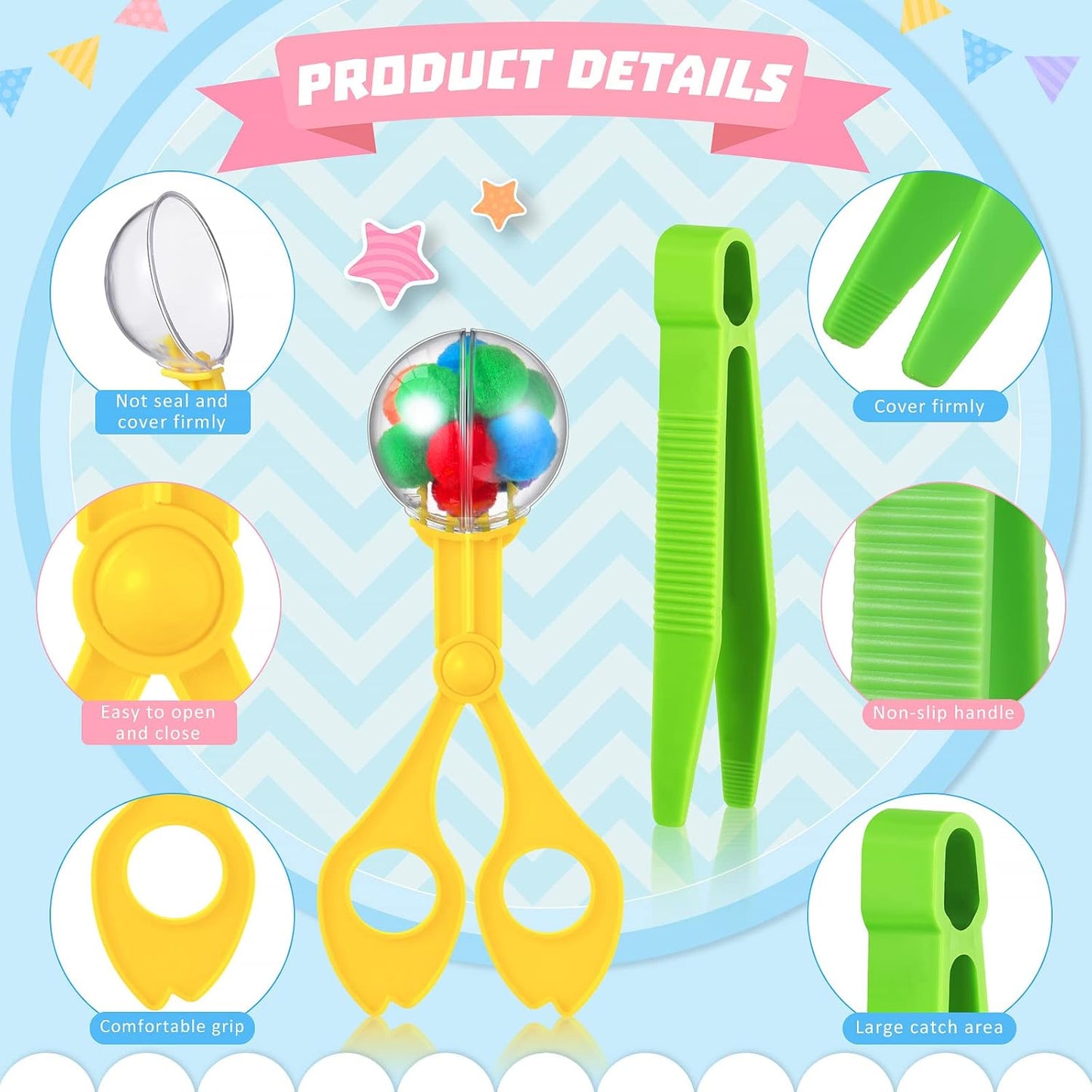 Skiennix Fine Motor Skills Handy Scooper Set - 142 Pieces for Early Education & Sensory Play