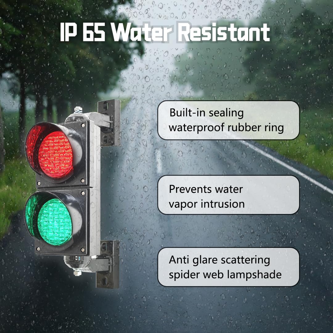 GAJTTR 100-2 4inch 100mm Traffic Stop/Go Light/Button Control/AC 85-265V Lamp LED, PC Casing Water Resistant IP65
