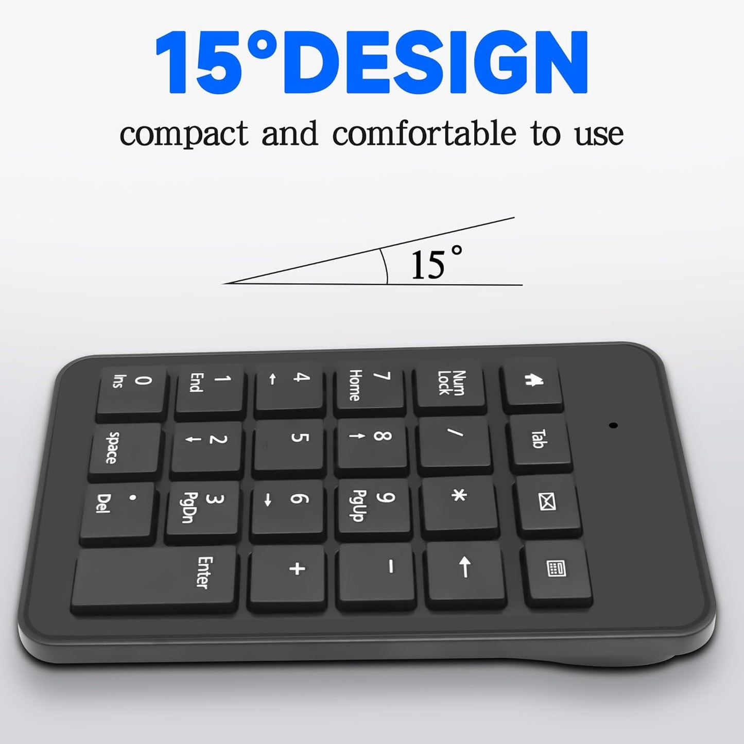 XMSJSIY 23 -1 USB Type-C Number Pad Wired Keys Type-C Numeric Keypad with Tab, Home, Email & Calculator Keys