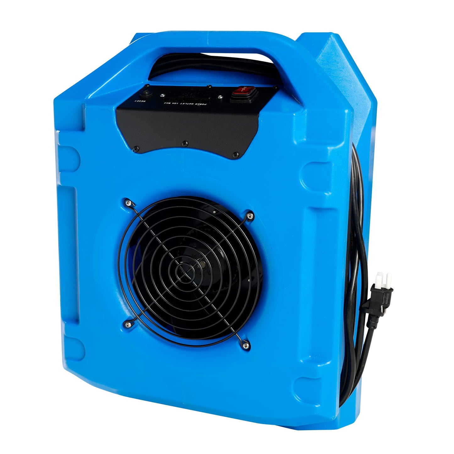 MOUNTO 1/4 HP 1200 CFM Low Profile Air Mover, 2-Speed Carpet Dryer Floor Fan with Dual GFCI Outlets, Stackable Lightweight Blower for Water Damage Restoration (Blue)