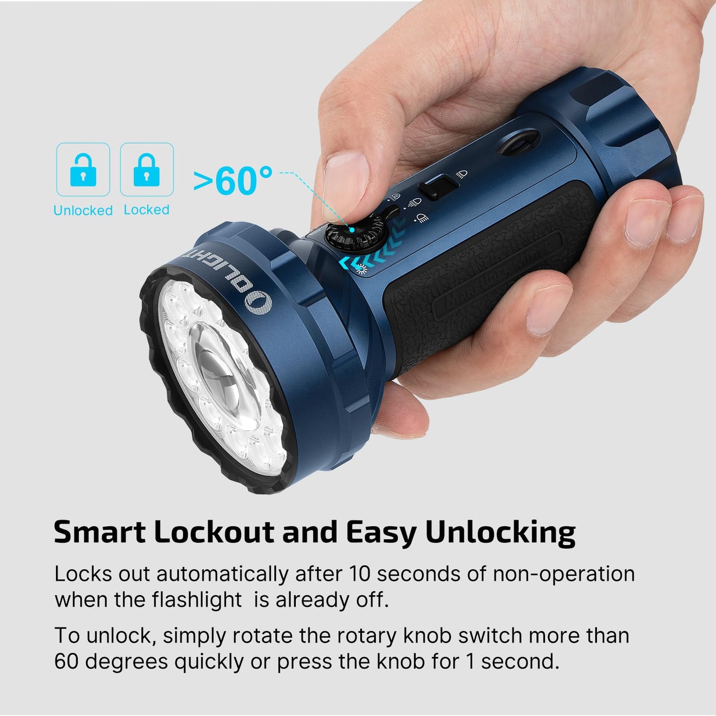 OLIGHT Marauder Mini 2 Bright Flashlight 10,000 Lumen with 750 Meters Beam Distance, Rechargeable Light with Dual Charging & 5 Lighting Modes for Outdoor, Camping, Emergencies (Midnight Blue)