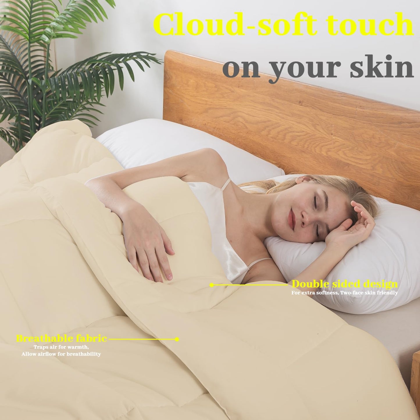 BedTreat Down Alternative Comforter King Duvet Insert With Corner Tabs, All Season Quilted Lightweight Quilt, Box-Stitched White Microfiber Bedding, Machine Washable