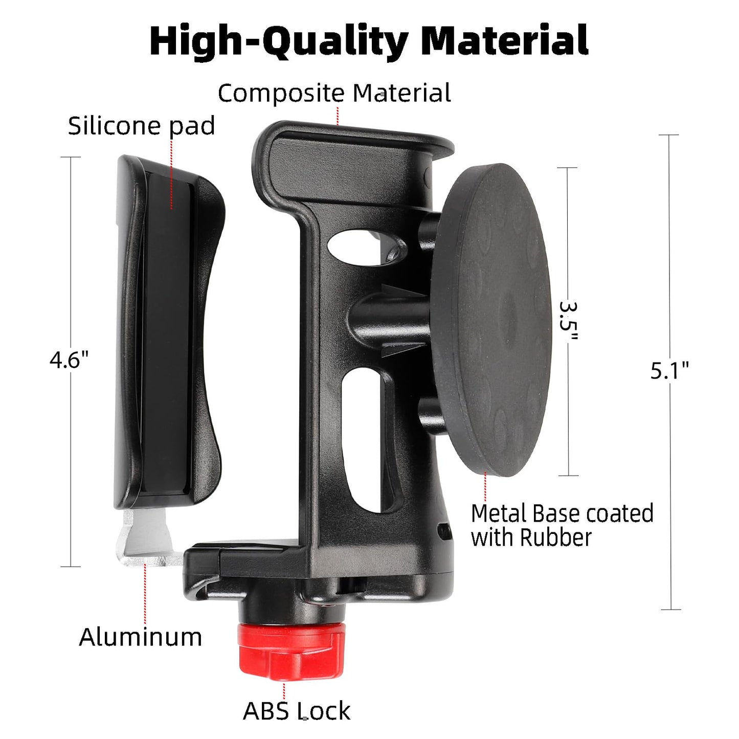 FPN Heavy-Duty Magnetic Cup Holder for Tractor, [3.5" Base, 88lb Force], Upgraded Adjustable Drink Holder for Large Water Bottles (2.36-3.54" Dia), Cup Holder for Mower, School Bus, Truck, Golf Cart