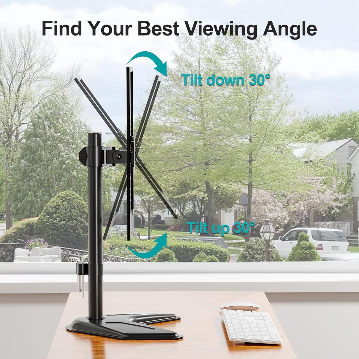 MOUNT PRO 13-32 inch/17.6 lbs 75x75 100x100 Single Monitor Stands Fits Screen, Free-Standing Computer Monitor Mount