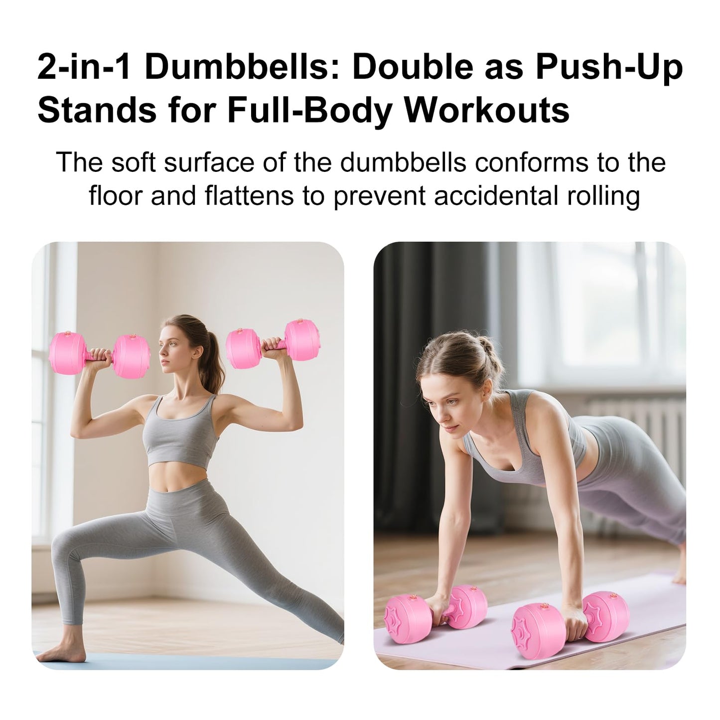 DEIRIS Soft Water Filled 6LBS Dumbbell Set of 2,Small Hand Weights for Women, Dumbbells for Home Gym Exercise Training