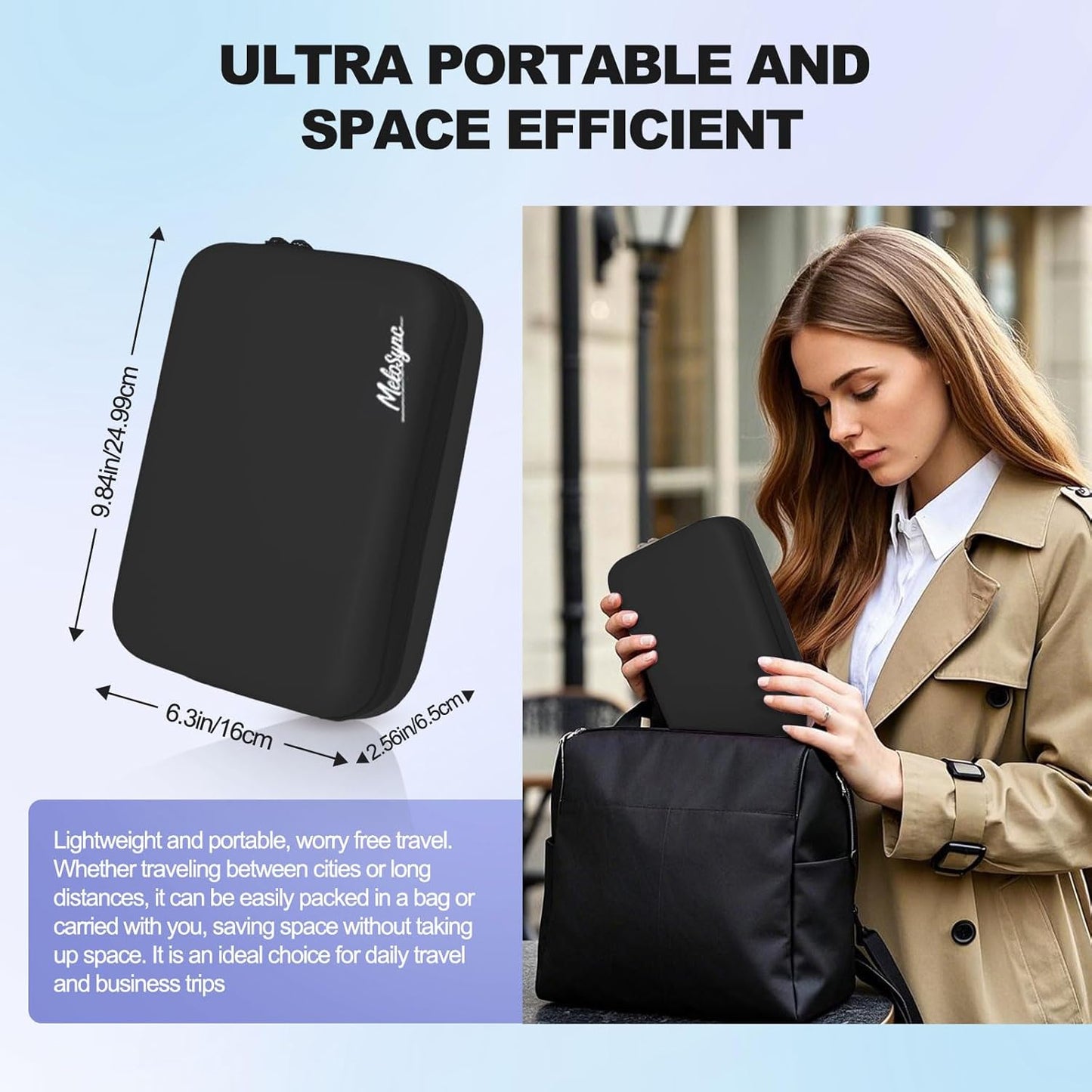 Backpack Hard Travel Electronic Organizer Case for Power Bank Chargers Cables USB Flash Drive SD Card Electronics
