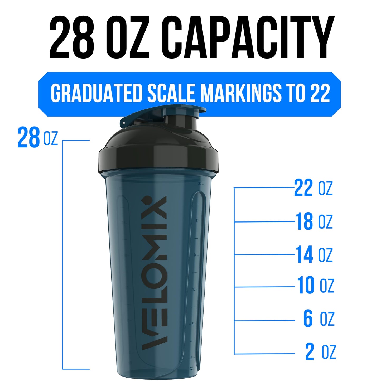VELOMIX -3 PACK- 28 oz Protein Shaker Bottle for Protein Mixes - 3x Wire Whisk | Leak Proof Shaker Cups for Protein Shakes | Stackable Protein Shaker Bottle Pack | Dishwasher Safe (ColorBurst Set)