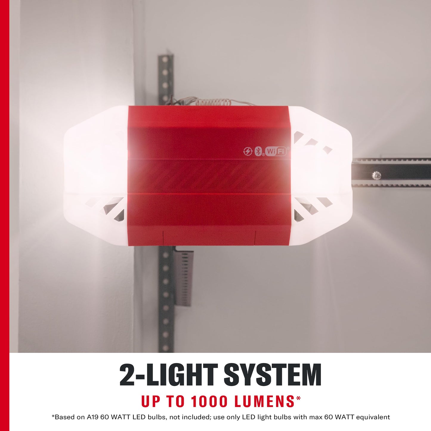 Craftsman 3/4 HP myQ Ultra-Quiet Smart Belt Drive 2-Light System Garage Door Opener with Wi-Fi® and Battery Backup