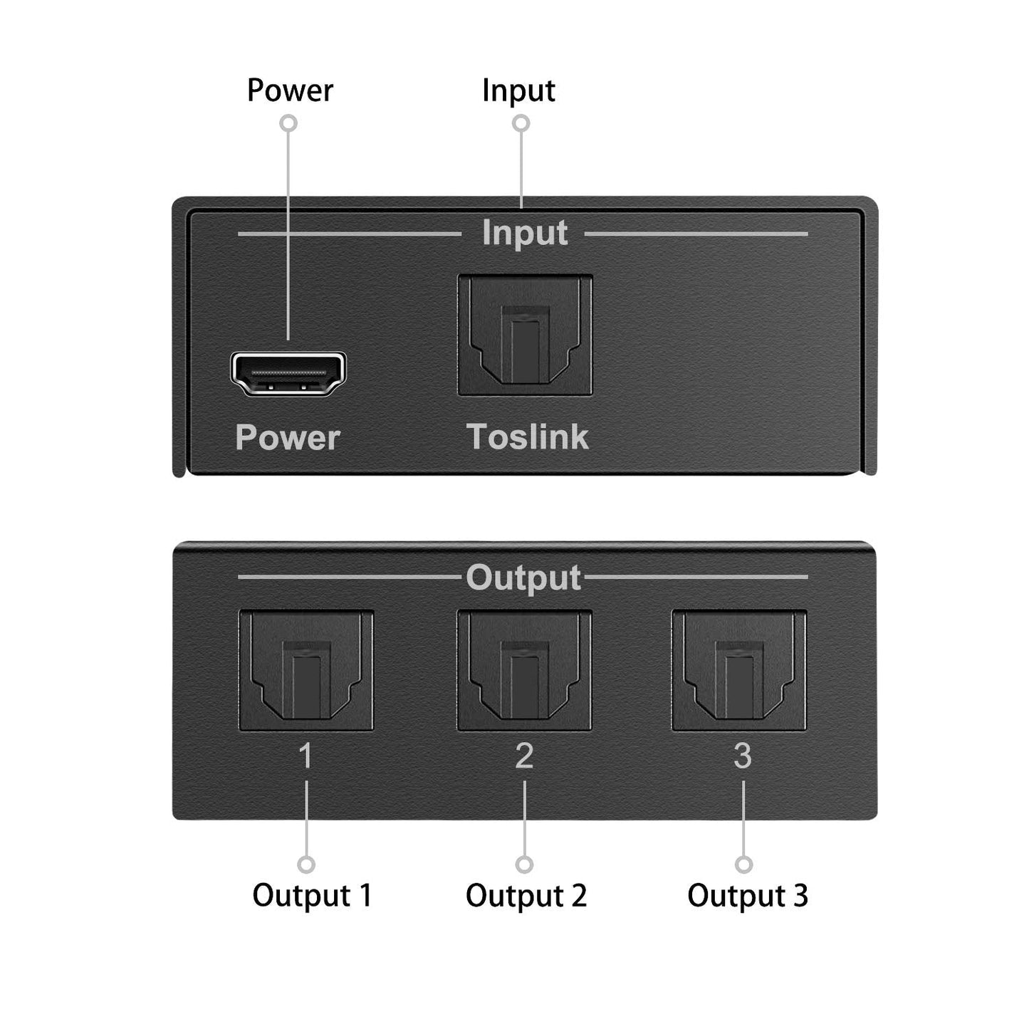 3 1 3 LPCM 2.0/DTS/Dolby PS4, Port Toslink Splitter, Digital Optical Audio Splitter Input Output, SPDIF Toslink Fiber