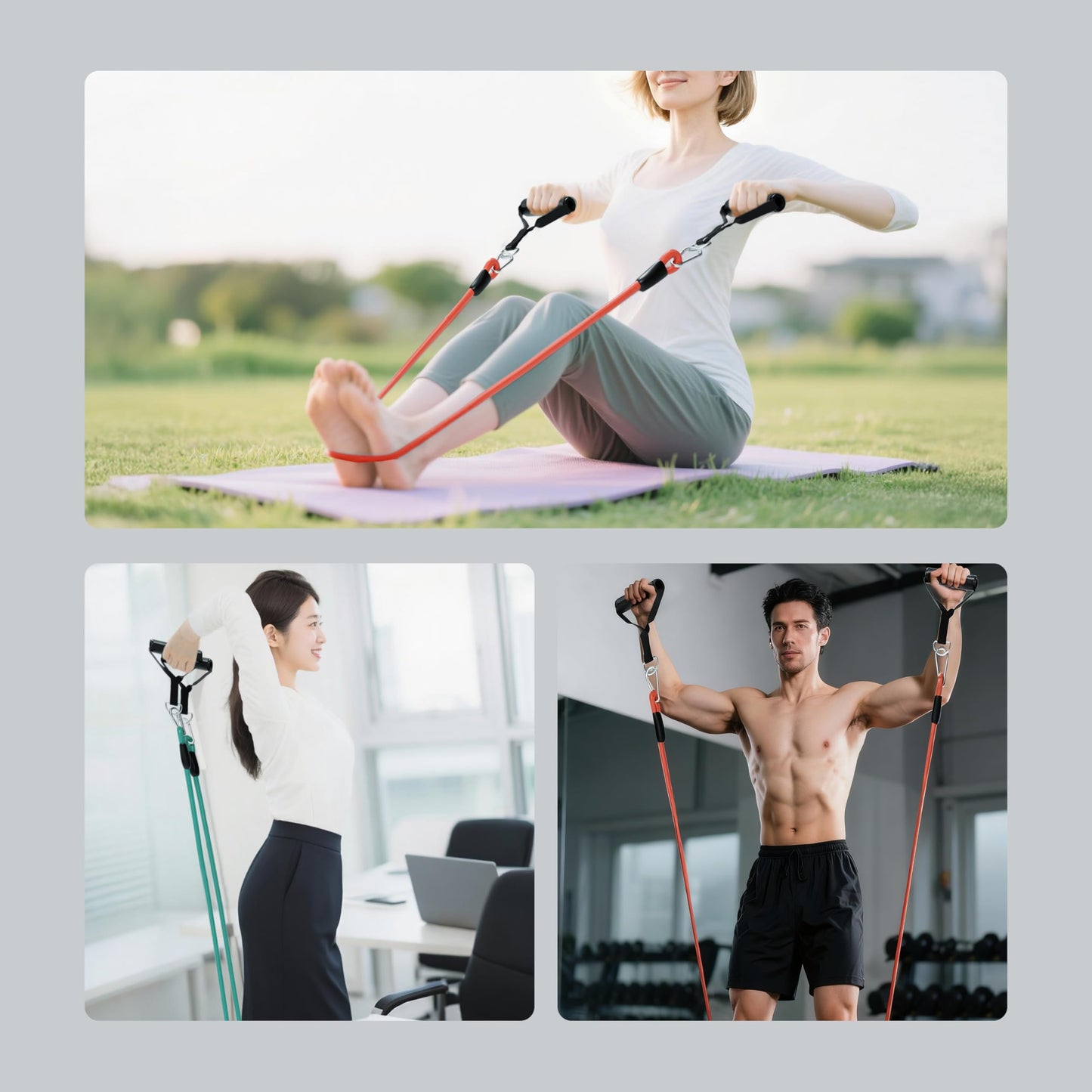 PROIRON Resistance Bands, Anti-Breakage Exercise Bands，Resistance Bands for Working Out with Handles,Weight Bands for Strength Training Men and Women-Five-Rope Set