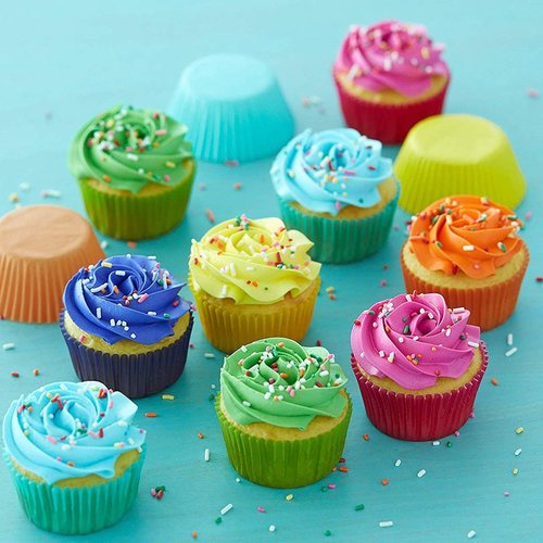 Gifbera Cupcake Liners - Bright Rainbow Solid Color Paper Baking Cups | 400-Count Pack