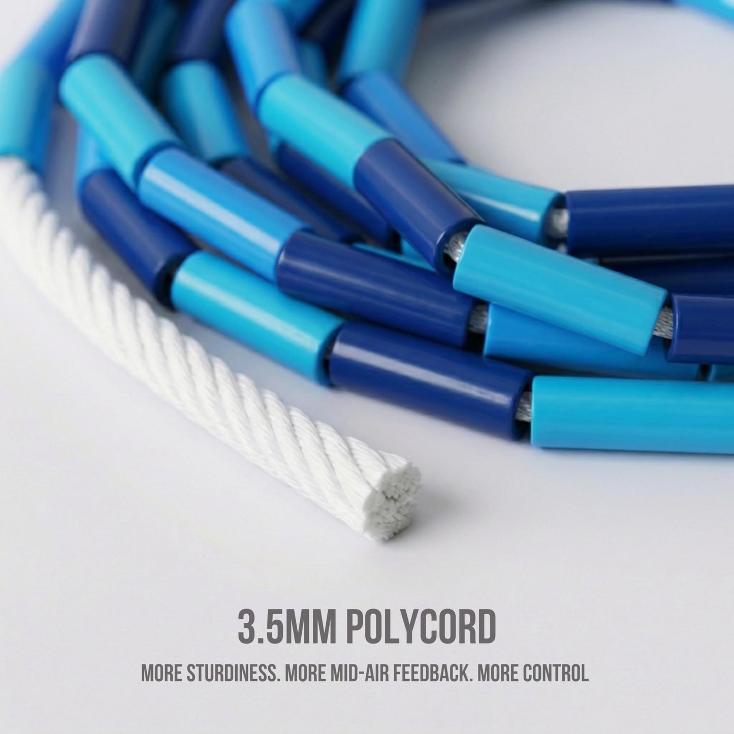 Elevate Rope Professional Beaded Jump Rope - 3m Adjustable, Quality Beads & Poly Cord - For Freestyle, Cardio & Tricks - All Levels & Indoor/Outdoor Use (Storm)
