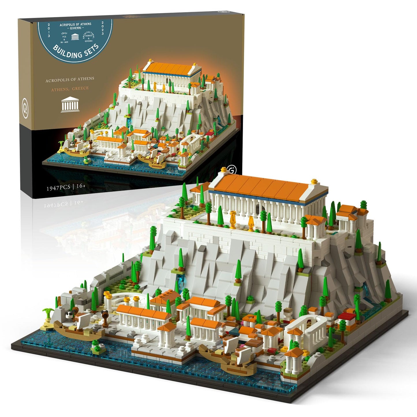 Givenni Architecture The Acropolis in Athens Building Sets; Collectible Model for Adults; Home Décor Model Building Kit, Creative DIY Activity, Famous Landmarks Collection (1947 Pieces)