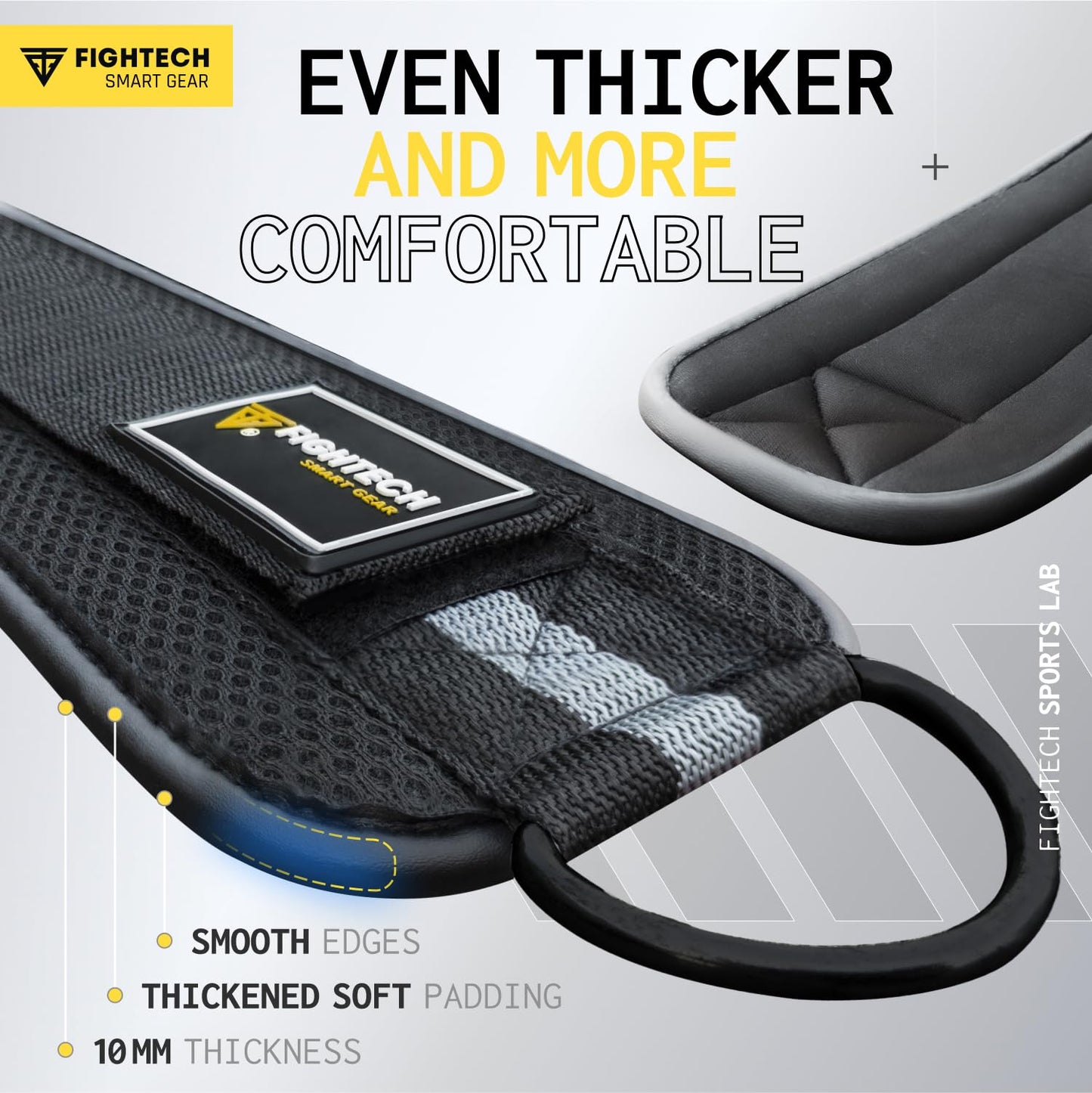 FIGHTECH Ankle Straps - Cable Machine Attachment - Padded Ankle Cuffs for Glute Kickbacks and Leg Workouts (Lavender/Classic)