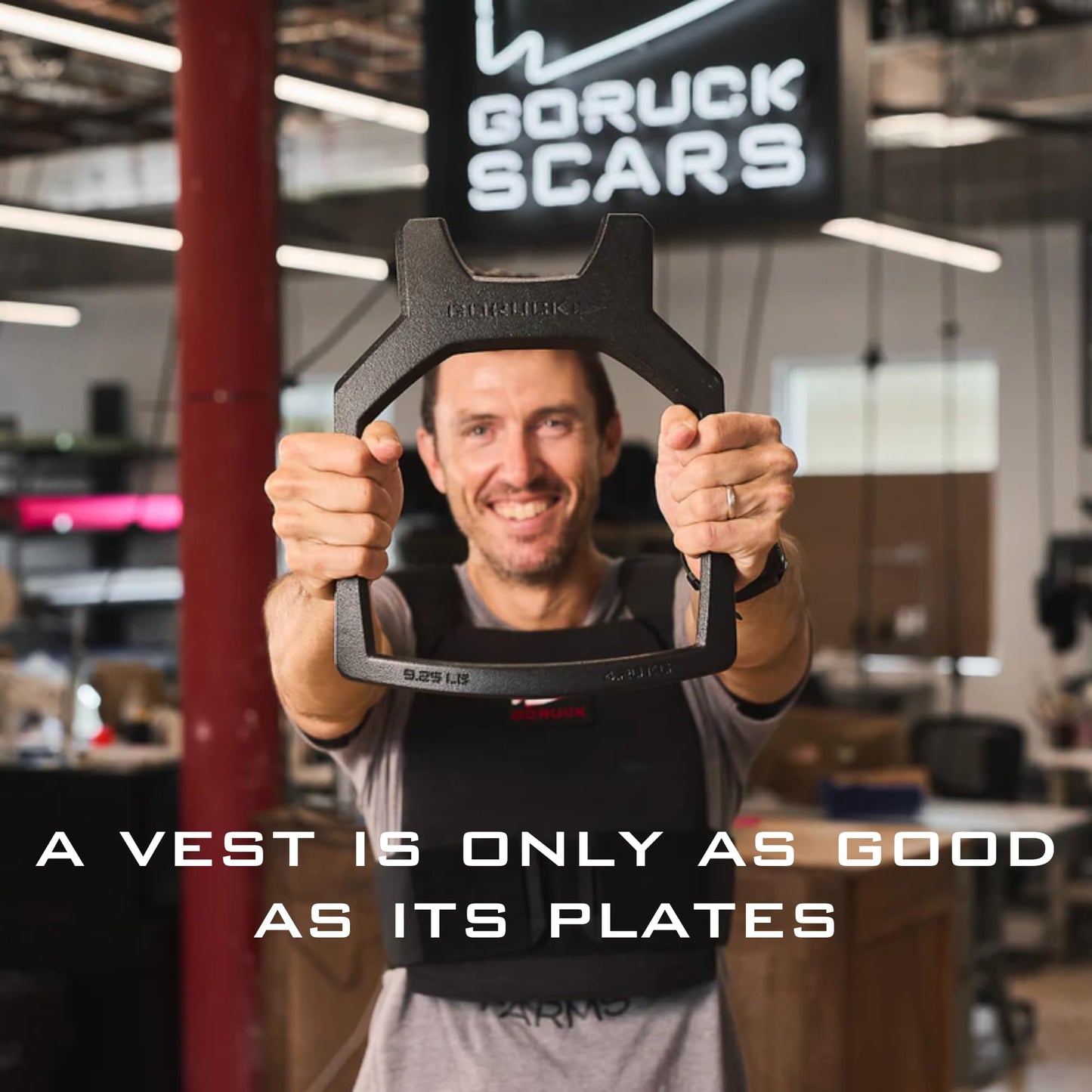 GORUCK Rucking Weighted Vest for Men and Women - Ergonomic Design for Walking, Running, and Weight Loss Training - Adjustable Weight Vest with Strorage Pocket - L/XL Black