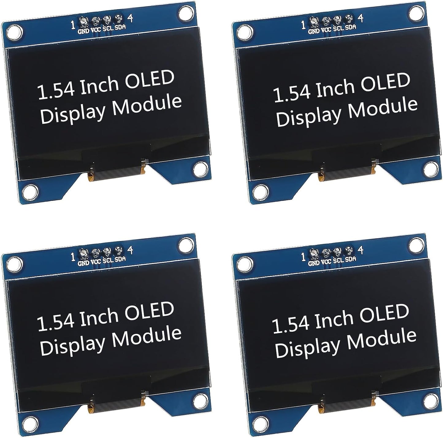 MELIFE 4pcs 1.54 Inch I2C 128x64 SSD1309 OLED IIC Display Module, Pixel Driver Self-Luminous OLED Screen Board