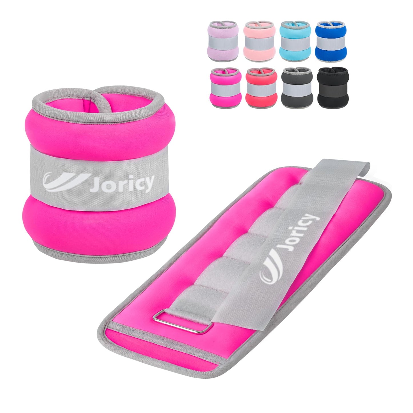 Ankle Weights, Wrist Leg Arm Weights for Women Men Kids Child with Adjustable Straps,A Pair of 4LBS(2LB Each Weight) Strength Training Weighted for Jogging, Running, Walking, Fitness, Rose Red