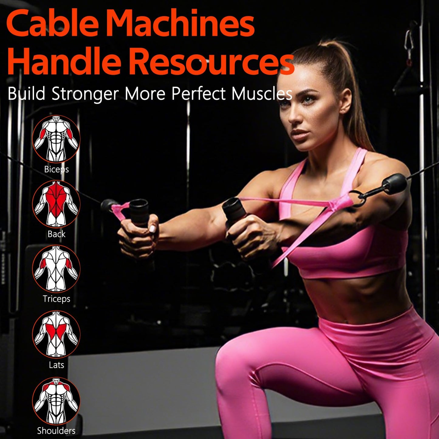 WALITO Barbell Squat Pad Set for Women, 10 Pcs Hip Thrust Gym Equipment with Exercise Handles, Wrist Wraps, Lifting Straps, Booty Band & Jump Rope, Portable Cable Machine Attachments