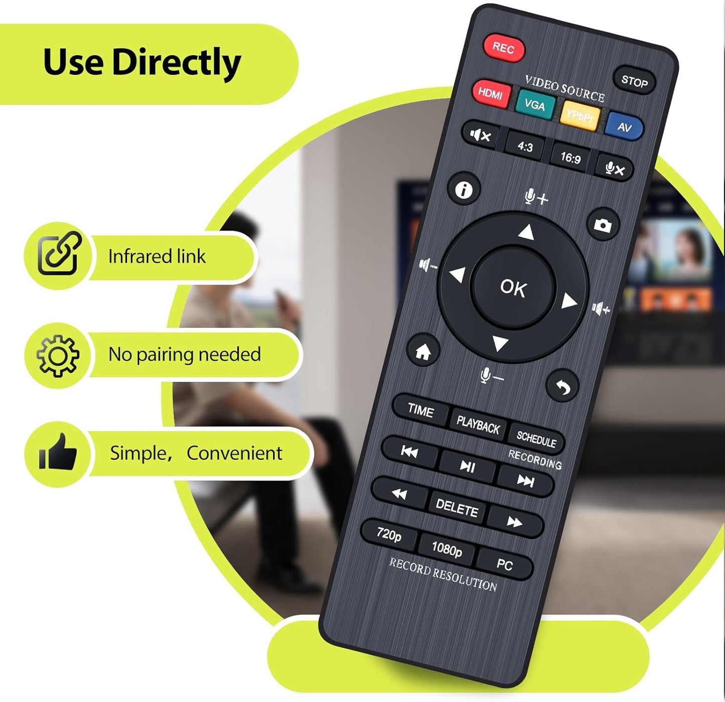 RYQIF Replacement Remote Control fits Cloner Alliance Box Pro Video Recorder