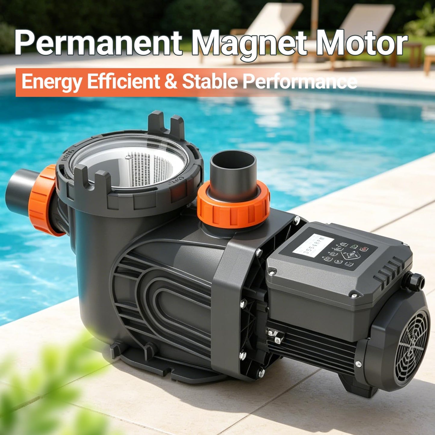 Varpoolfaye 3.0HP Variable Speed Pool Pump for Large Inground Pools & Spa, High-Performance Water Flow, Quiet Energy-Efficient Self-Priming Pump with Timer, Permanent Magnet Motor, 11359 GPH, 220V