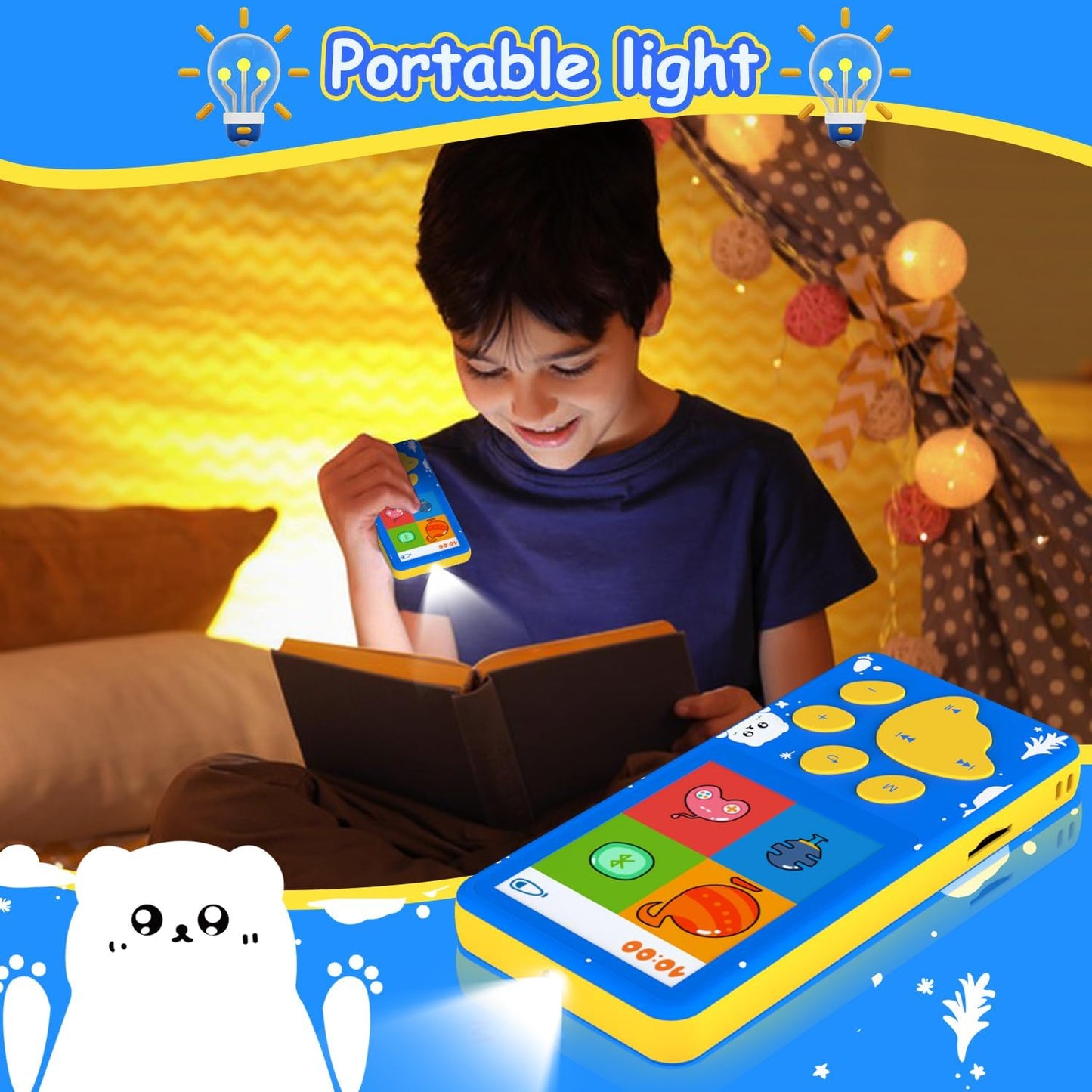 wiwoo MP3 Kids,32GB MP3 2.4 inch 128GB Player for Kids Player with Bluetooth,Speaker, Color Screen,Soothing