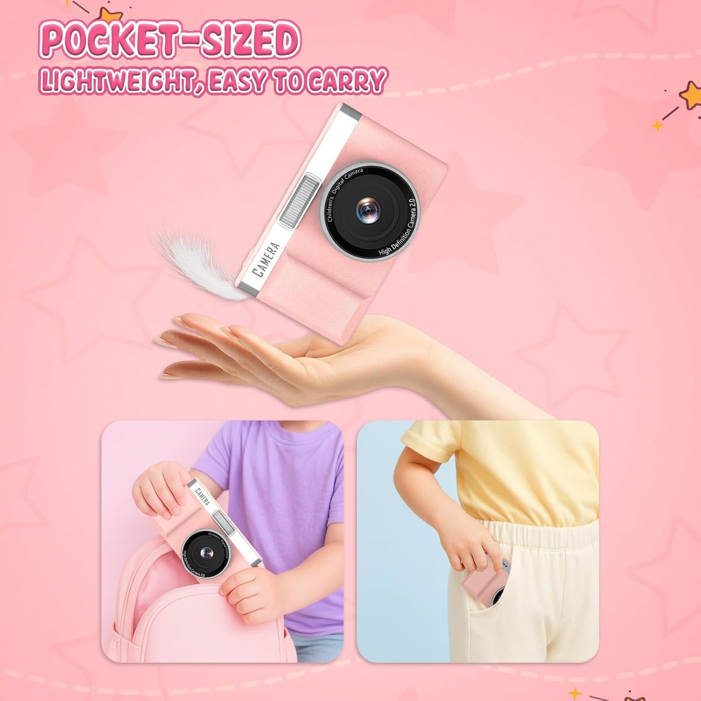 Yehtreh 1080P 32GB Card,2'' 180 Kids Digital Camera FHD Digital Camera for Kid with Flip Screen with Support for Selfie