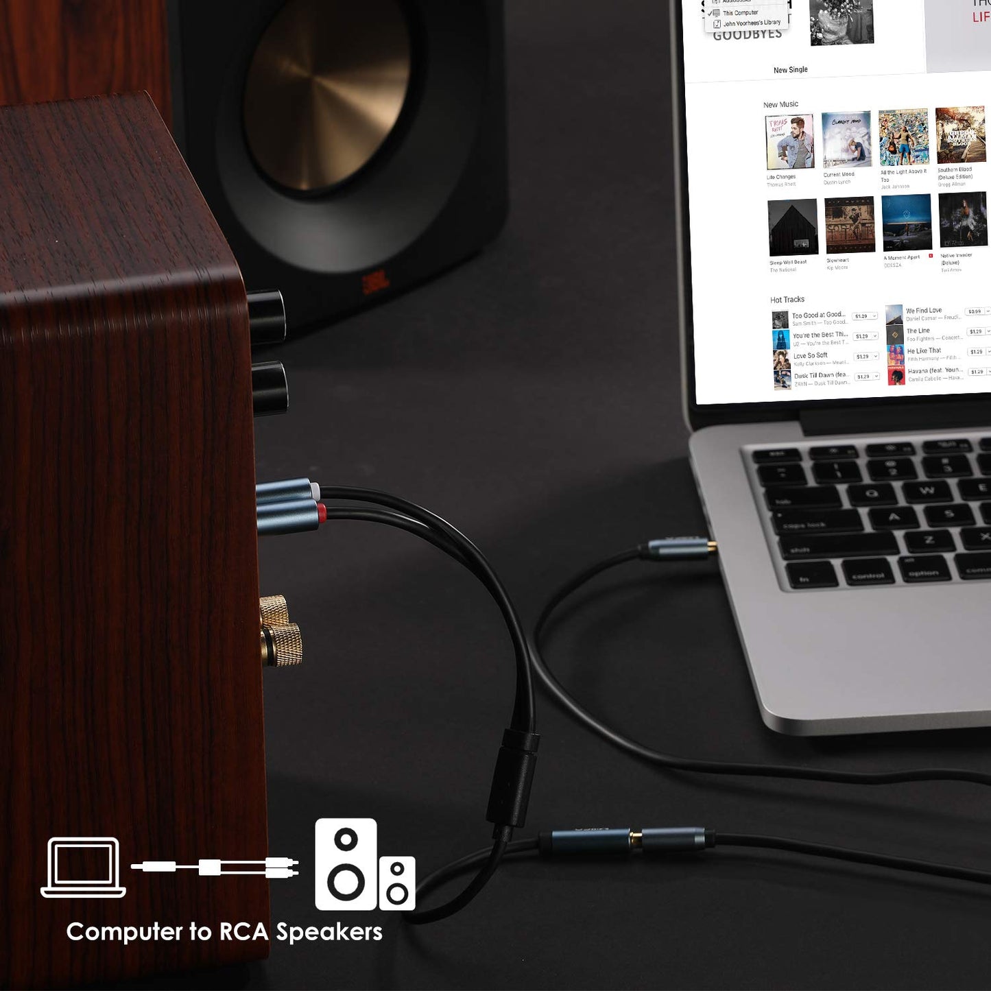 3.5mm (16 5 3.5mm 1/8 MP3 MillSO to RCA, FT / M) RCA to AUX Cable to RCA Male Premium Stereo Audio Cable for Connects a