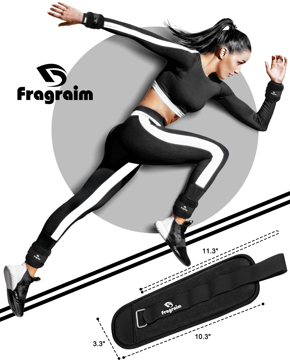 Ankle Weights, 1 Lb X 2 Wrist Leg Arm Weights for Women and Men, Comfortable and Soft, Pretty Sturdy, Perfect for Dancing, Running, Walking, Fitness, Workout, Physical Therapy - Black