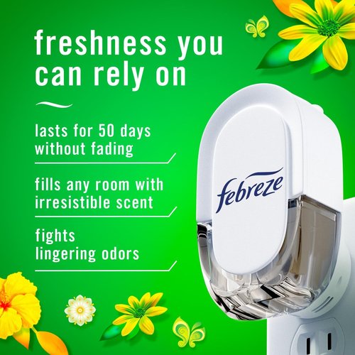 Febreze Plug-In Air Freshener Starter Kit - Gain Original Scent | Long-Lasting Odor Control with Warmer & 4 Refills