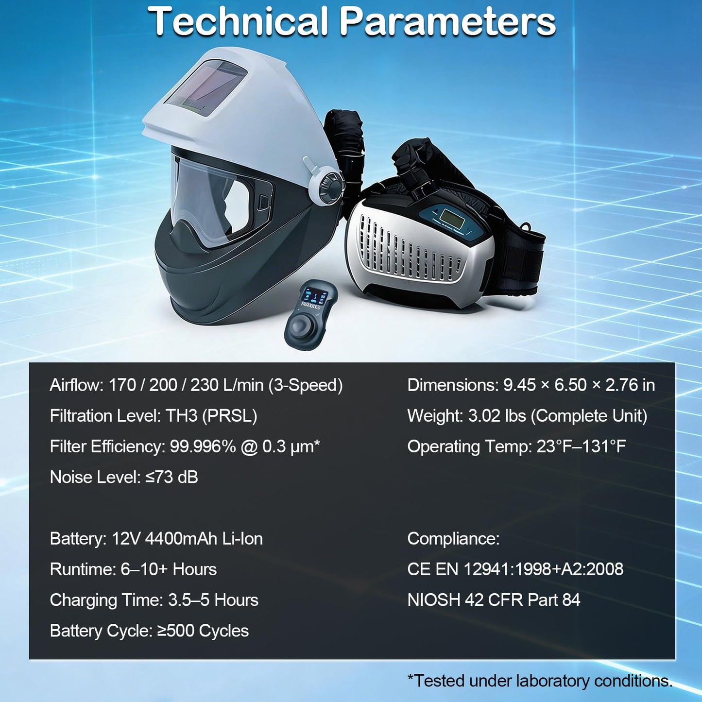 Smart Bluetooth Auto Darkening Welding Helmet with PAPR Respirator System, True Color Lens, Remote Control, Large OLED Viewing Screen, Flip-Up Welding Hood, with Portable Bag Welding Helmet