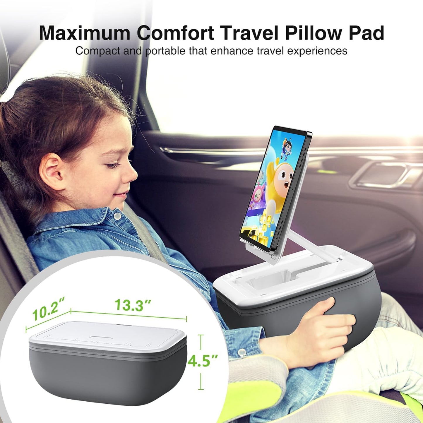 elitehood 4-15.6'' Adjustable iPad Pillow Stand for Lap, Soft Cushion Lap Beanbag Tablet Pillow Stand, Tablet Holder