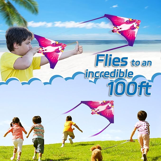 Kite for Kids Ages 3-5 4-8 & Adults, Flying Toys| Beach Toys| Outdoor Toys, Easy to Fly Butterfly Kites with Handle and 328FT Kite String, Large Kites for Boys Girls Birthday Gifts Party Favor Games