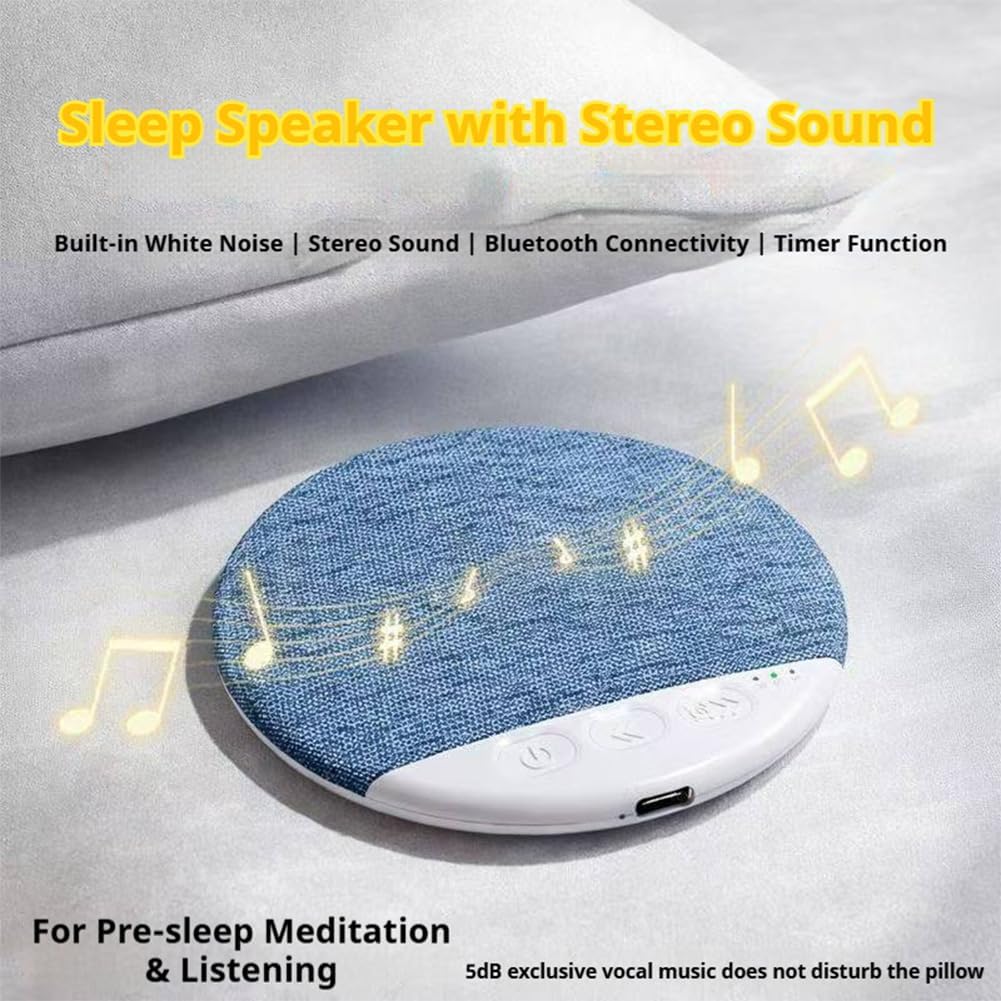 FACAIFACAI 2026 20H Pillow Speaker, New Sleep Speaker Under Pillow, with White Noise, Auto-Off Timer, Play, Stereo