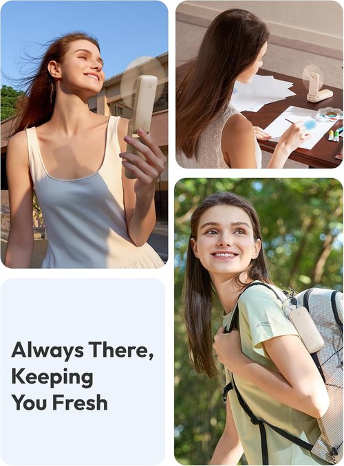 Aecooly Slim Portable Fan - Handheld Turbo Design for On-the-Go Cooling | Compact & Lightweight