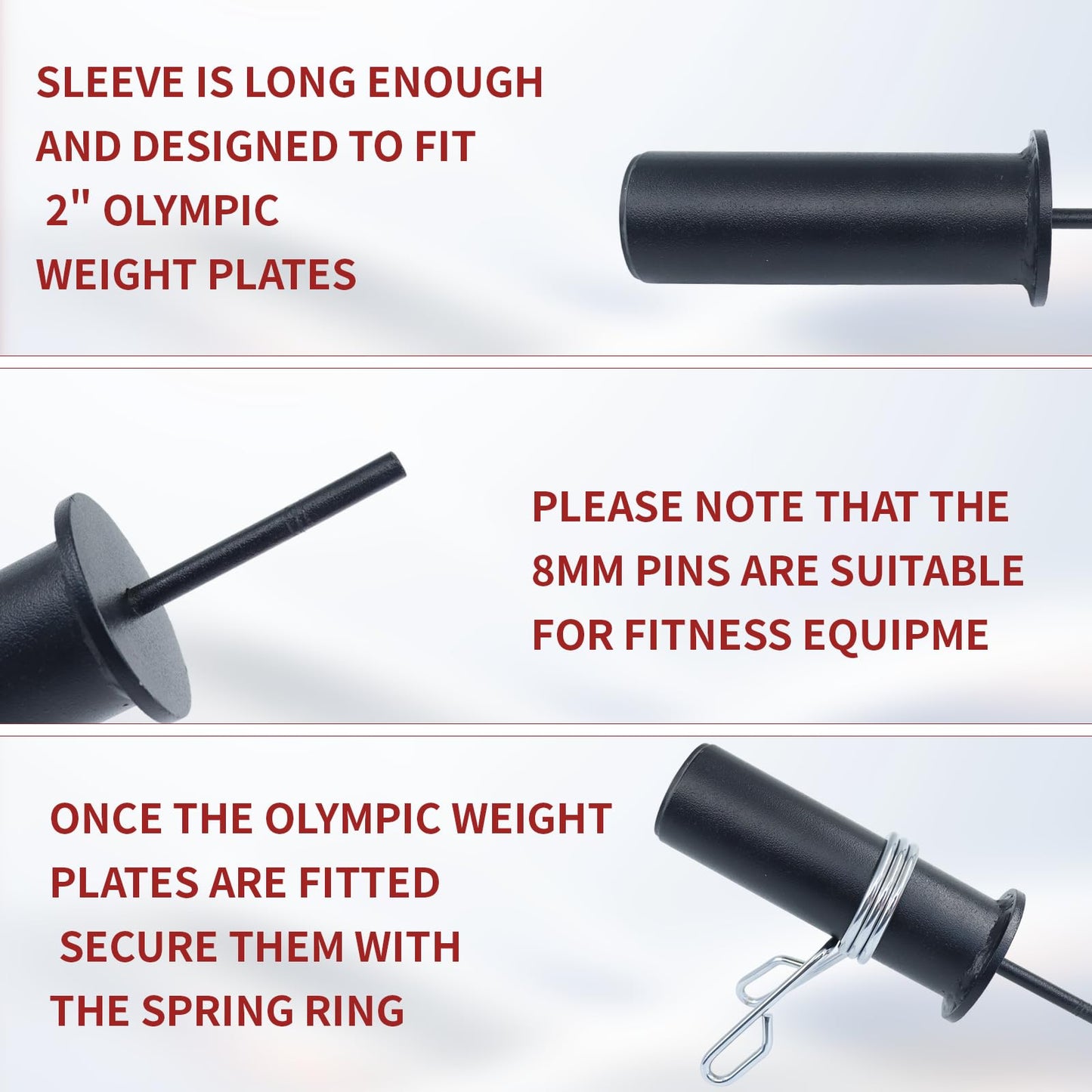 FNKTEK Weight Stack Pin and Spring Collar Weight Stack Extender Pin Commercial and Home Gym Accessories for Cable Tower and Functional Trainer Machine (Hanger Rod Length:150 Mm, Ø 10 Mm,Length 110mm)