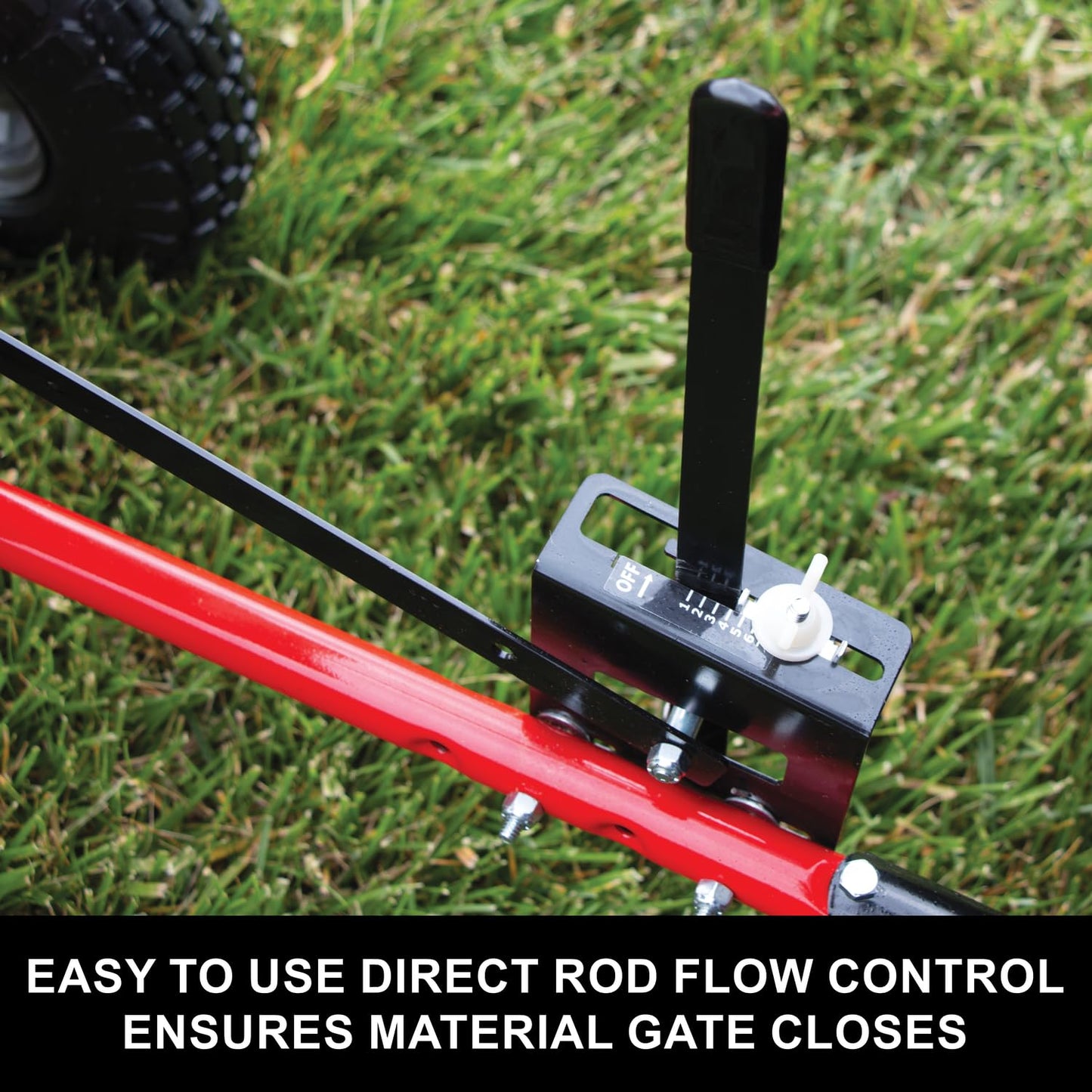 CRAFTSMAN Universal Tow Behind Broadcast Spreader for Seed, Fertilizer, and Ice Melt, 85 lb Capacity with Direct Rod Flow Control