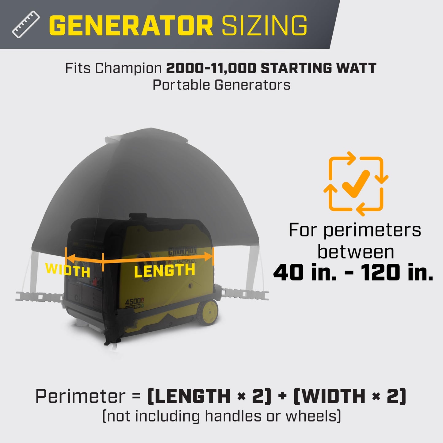 Champion Power Equipment 100603 Storm Shield Severe Weather Inverter Generator Cover by GenTent for 2000 to 8500 Starting Watt Inverters