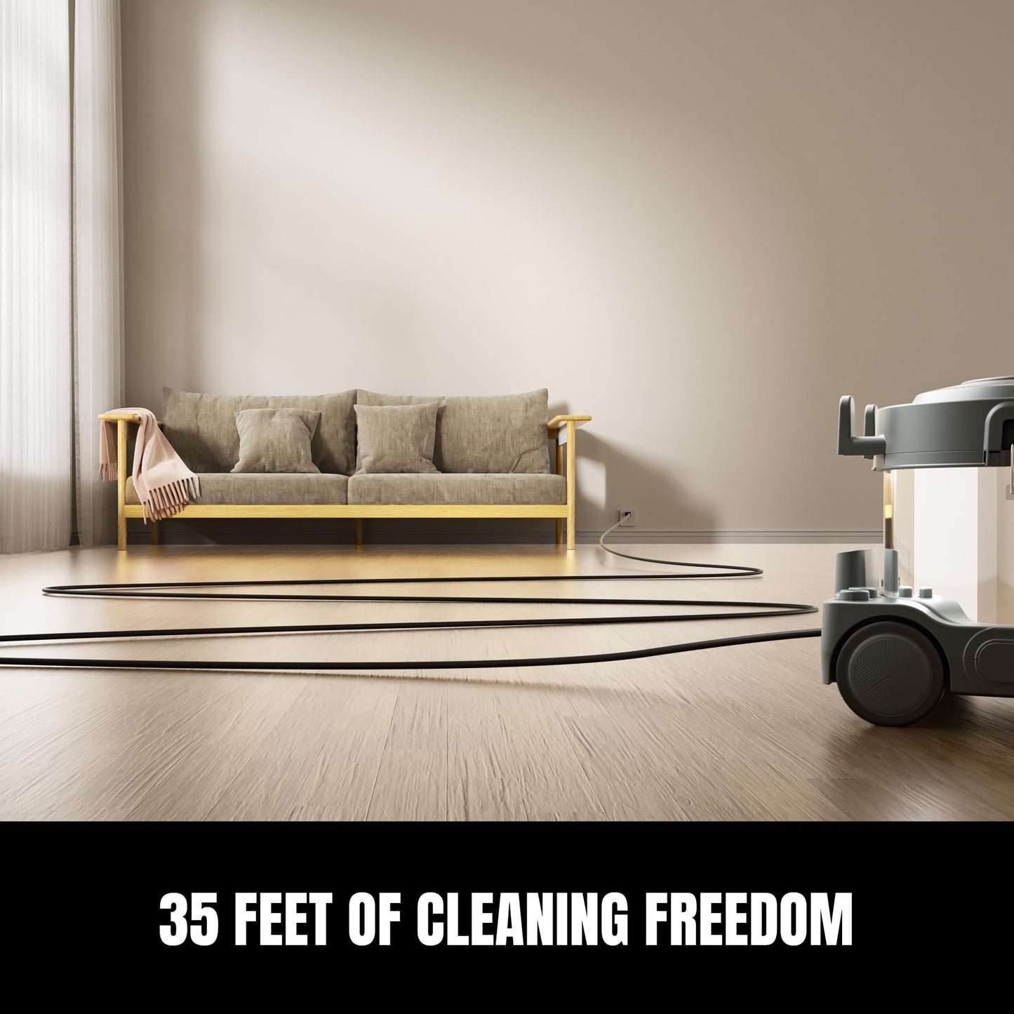 YOWMOFT SCQ15-HEPA, 4 Gallon Canister Vacuum, Ultra-Quiet Canister Vacuum Cleaner, 35Ft. Cord, Commercial Ultra Quiet Vacuum Cleaner for Hotel & Office, HEPA Canister Vacuum for Professional Clean