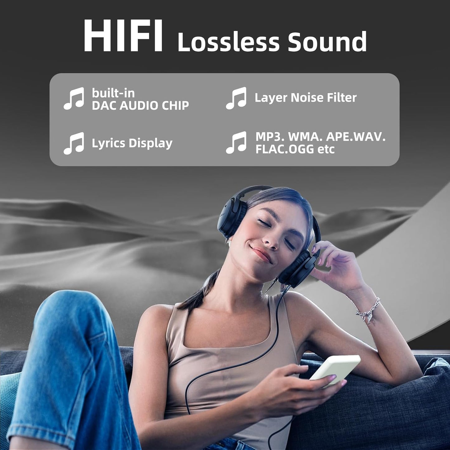 Tengsen Mp3 Play,1.8" Mp3 32GB) Player with Bluetooth,Music Player,Fm Radio,Video,Recording,Photo View,E-Book,HiFi