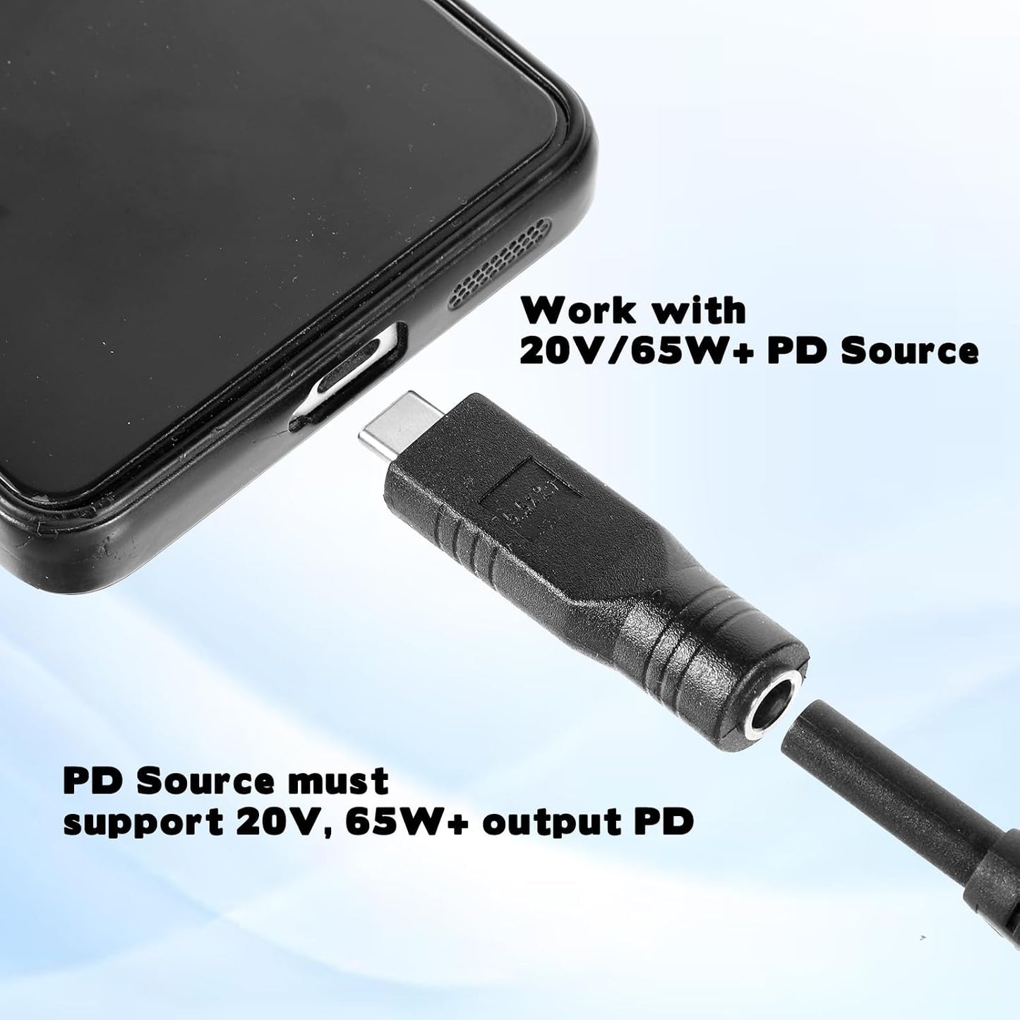 Exircy 2 Pack 20V/65W USB C Male to DC Female Power Cable Adapter, Home Audio Accessorie, Starlink Mini Cable Adapter