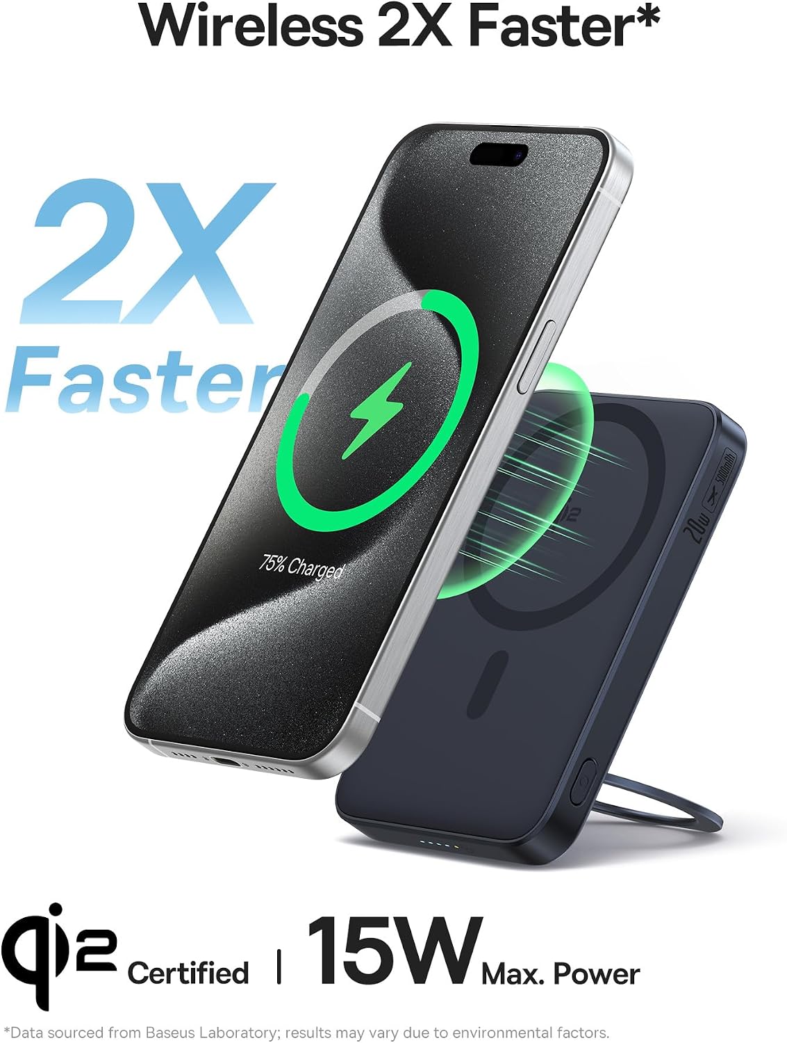 Baseus Qi2 15W 5000mAh Pack 17 16/15/14/13/12 PicoGo Magnetic Power Bank, Certified Ultra-Fast Wireless Portable