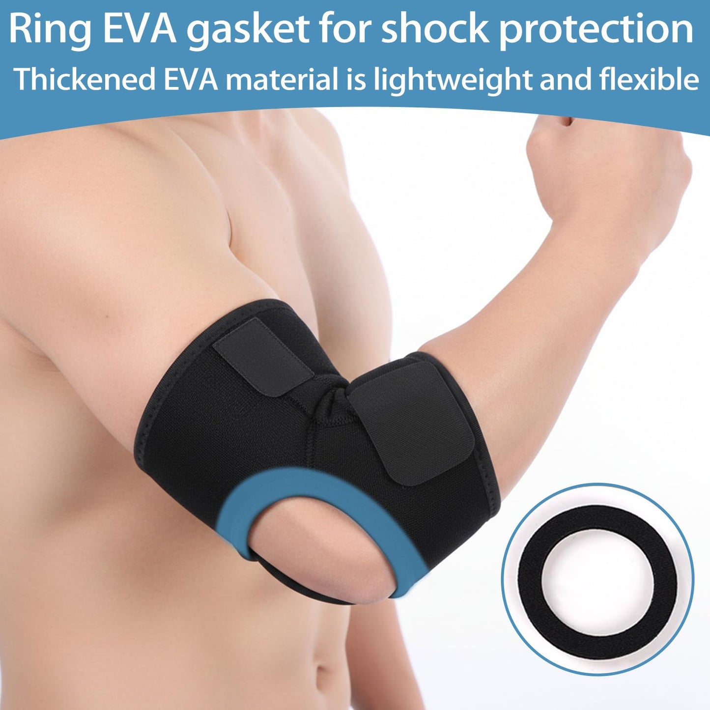 ElevateTech Elbow Brace for Tendonitis Women Men Elbow Pad Brace Support Tennis Elbows Compression Arm Sleeve Wrap Support with Adjustable Straps, Golfer's Elbows Sprains/Strains Pain