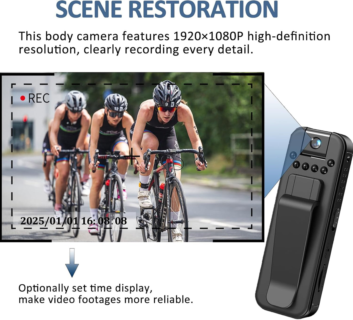 Ahheyie 1080P Body Camera Video, Wearable BodyCam Protable Camcorder with Night Vision, Sports Camera