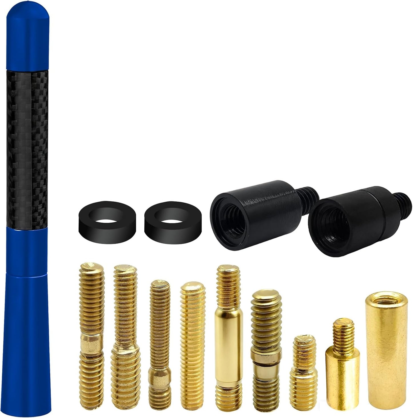 Surosha 4.7 Inch Car Short Antenna, Car Radio Antenna, Aluminum AM/FM Radio Vehicle Screw-in Stubby Aerial, Auto