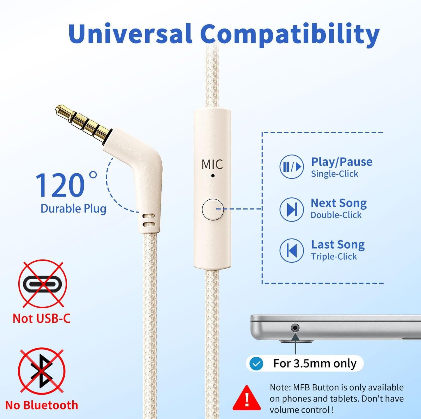 3.5mm 4.9ft MP3/4, Botesty Sound Headphones Wired with Microphone, Over Ear Foldable Plug in Headphones Corded