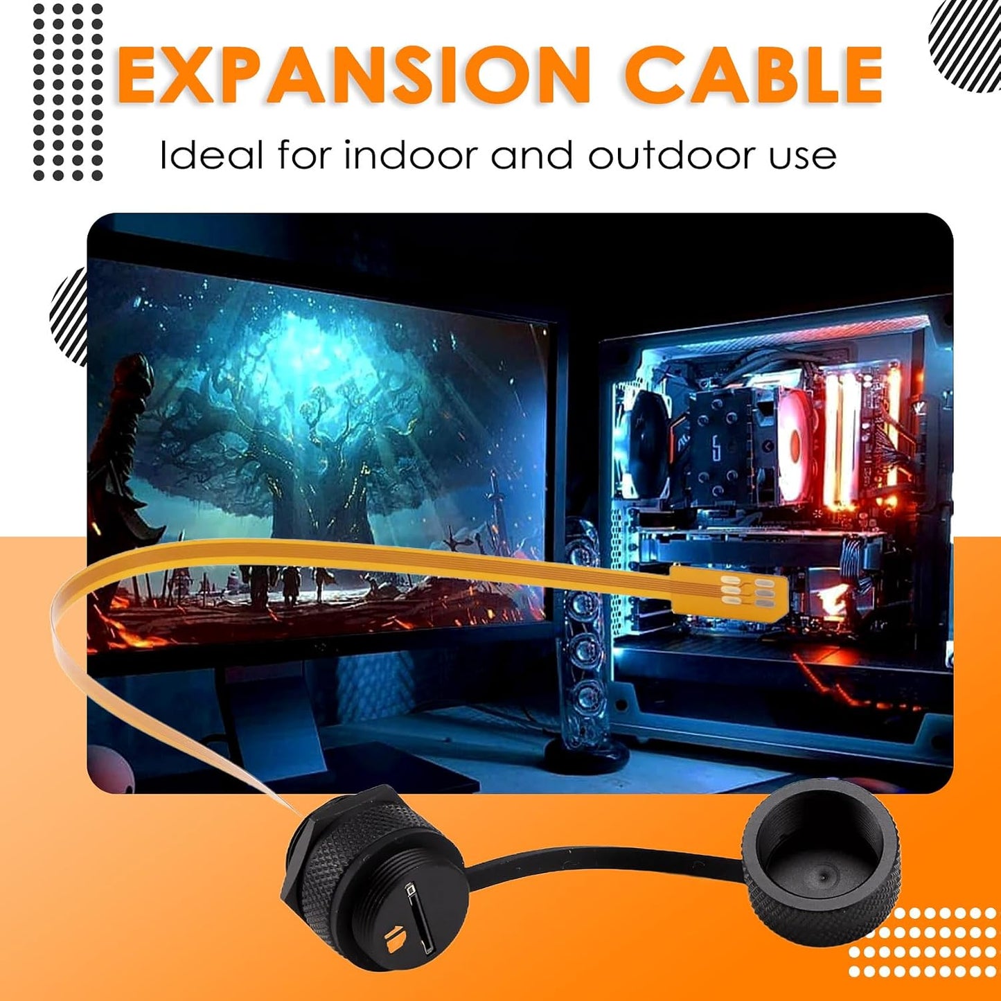 AROVHAR IP67 Waterproof Micro-SIM Extension Cable Micro-Sim Panel Mount Extension Cable for Cabinet Chassis Case Frame
